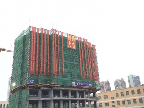 【一线投影】尊龙集团集团安徽山水文园首栋楼主体结构顺利封顶